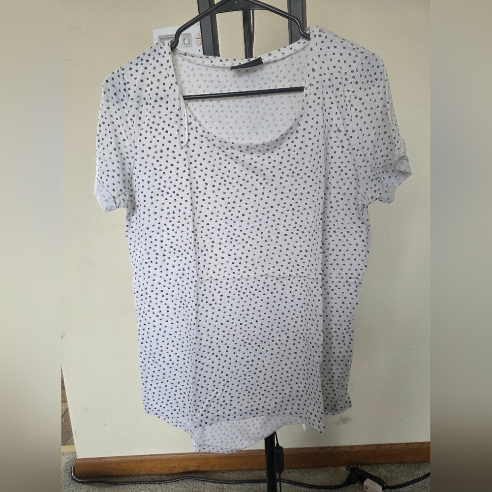Chic Black and White Polka Dot Blouse